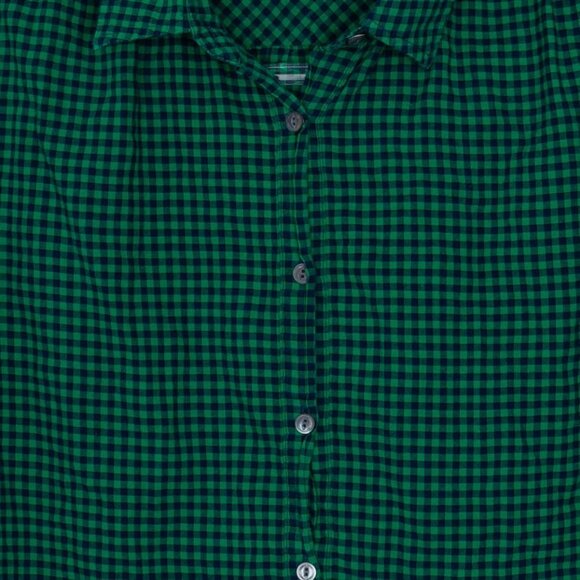J. Crew Womens Plaid Gingham Button Shirt Size 8 Green Long Sleeve Preppy Work - Picture 4 of 10